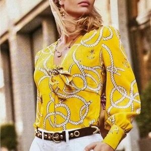 CAbi, S, #5707, EUC Nautical Knot Ruffle